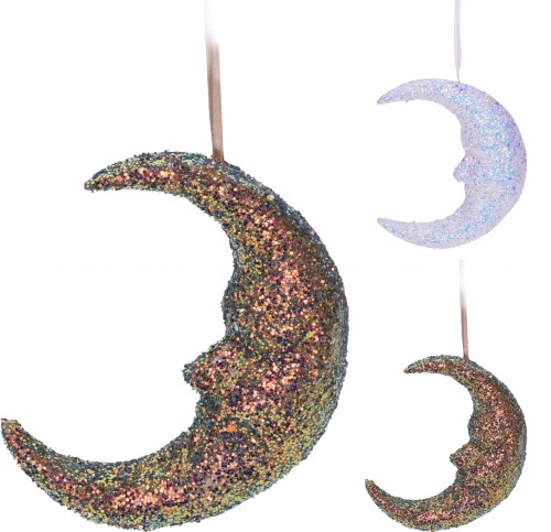 Zawieszka na choinkę księżyc ozdoba świąteczna 14x4,5 cm 1szt