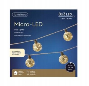 Lampki choinkowe świąteczne girlanda biała ciepła 2,10m 8x3 LED