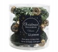 Zestaw bombek na choinkę szklane zielone szyszki 12 sztuk
