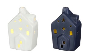 Świecznik świąteczny domek LED stojący 7x10x16 cm