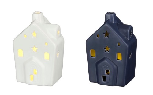 Świecznik świąteczny domek LED stojący 7x10x16 cm