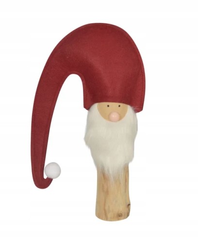 Figurka świąteczna Mikołaj na pniu ozdoba domowa 46 cm