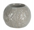 Świecznik porcelanowy ozdobny szary 8,8 x 7,2 cm