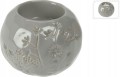 Świecznik porcelanowy ozdobny szary 8,8 x 7,2 cm