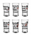 Kieliszki do wódki ze śmiesznymi napisami 25 ml 6 sztuk