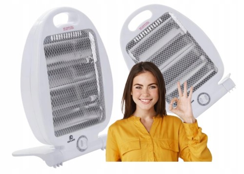 Grzejnik kwarcowy elektryczny 400/800w 2-stopniowy biały