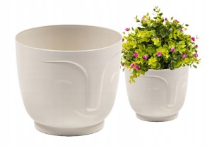 Osłonka kremowa plastikowa na kwiaty Atena 14,3x16,5 cm