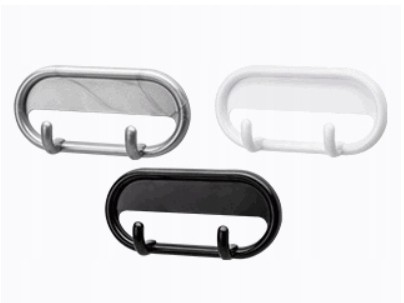 Wieszak samoprzylepny podwójny na ubrania plastikowy