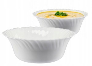 Miska do zup i przekąsek biała ceramiczna 17,5 cm