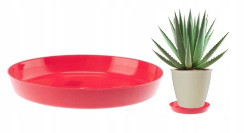 Podstawka czerwona plastikowa pod doniczkę 11 cm Cristal