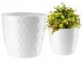 Doniczka okrągła plastikowa biała 12 cm Cristal