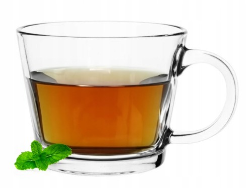 Szklanka na herbatę z uchem przezroczysta 380 ml Justin