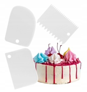Łopatki kuchenne do dekorowania ciast białe 3 sztuki