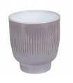 Osłonka ceramiczna na nóżce szara ozdobna 14,7 x 13,5 cm Lazur