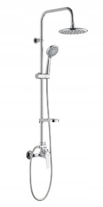 Zestaw prysznicowy natryskowy ścienny z baterią chrom Enna