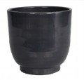 Osłonka ceramiczna na kwiaty granitowa na nóżce 15 cm Lazur
