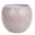 Osłonka ceramiczna kula na kwiaty szara 14 cm Lazur