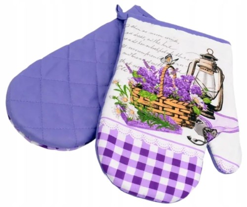 Rękawice kuchenne z magnesem izolacyjne fioletowe 2 sztuki