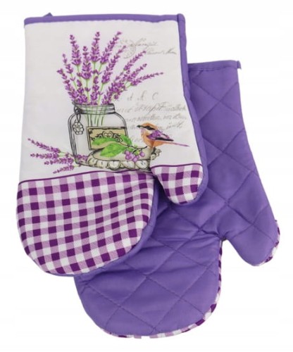 Rękawice kuchenne z magnesem izolacyjne fioletowe  2 sztuki