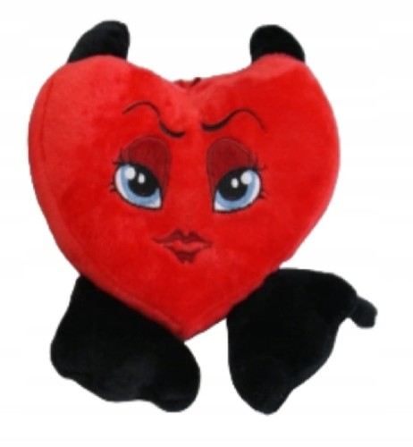 Poduszka walentynkowa serce diabełek dekoracyjna 25 cm