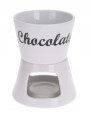 Zestaw fondue do czekolady porcelanowy 4 elementy biały