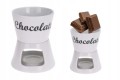 Zestaw fondue do czekolady porcelanowy 4 elementy biały