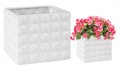 Osłonka ceramiczna biała kwadratowa dekoracyjna 14 cm