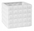 Osłonka ceramiczna biała kwadratowa dekoracyjna 14 cm