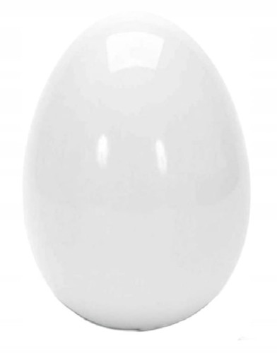 Figurka dekoracyjna jajko wielkanocne białe ozdoba domowa 6 cm