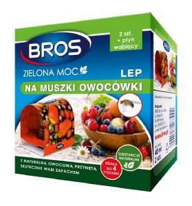Środek wabiący muszki owocówki z płynem Bros 2 sztuki