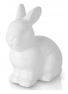 Zając ceramiczny figurka wielkanocna biała 9 cm