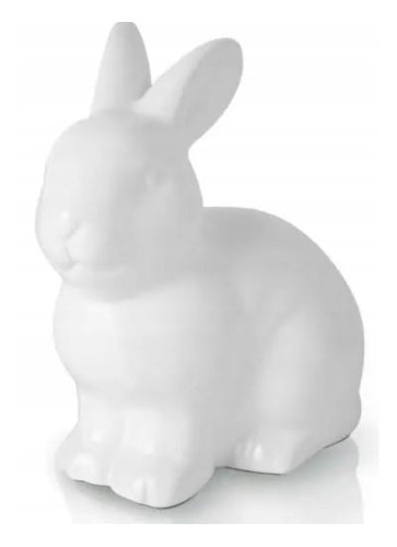 Zając ceramiczny figurka wielkanocna biała 9 cm