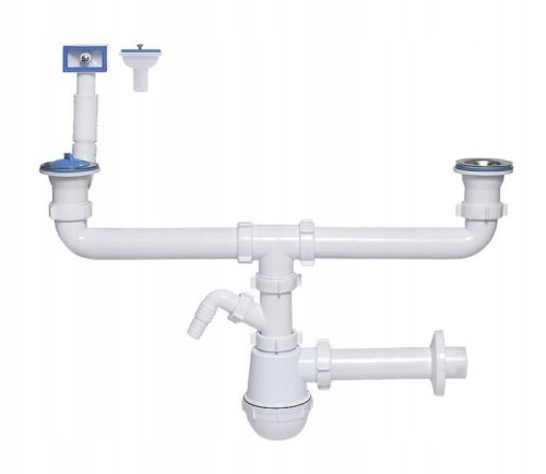 Syfon zlewozmywakowy z przelewem prostokątnym 70 mm