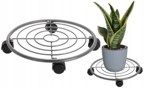 Podstawka pod doniczkę metalowa z kółkami 35 cm