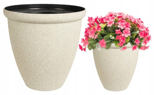 Doniczka plastikowa okrągła wysoka na kwiaty 34,5 cm