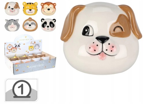 Skarbonka ceramiczna dla dzieci zwierzątka 8,5x7cm