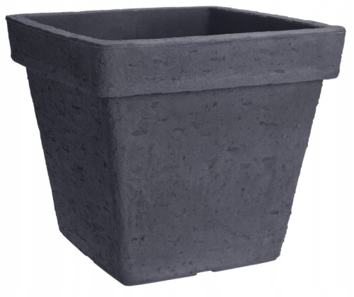 Doniczka antracytowa kwadratowa kamienny wzór 35x40 cm