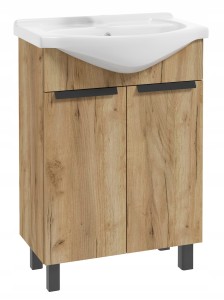 Szafka łazienkowa z umywalką stojąca dąb craft 85x60x30 cm Lily