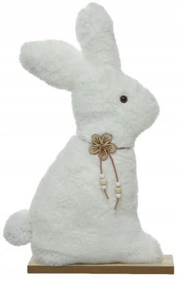 Zajączek wielkanocny figurka ze sztucznego futerka 40x22x6 cm
