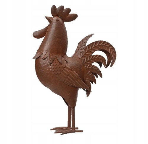 Figurka metalowa kogut brązowy do ogrodu 50x32,5x13,5 cm