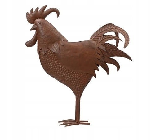Figurka metalowa kogut brązowy do ogrodu 51x46,5x13,7 cm