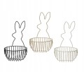 Koszyk metalowy okrągły z królikiem 24,5x15 cm