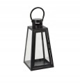 Latarnia dekoracyjna lampion czarny elegancki 37,5x18x18 cm