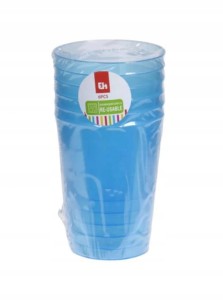 Zestaw kubków plastikowych kolorowych 6 sztuk