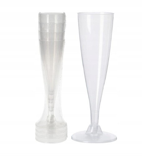 Kieliszki do szampana plastikowe zestaw 130 ml 4 sztuk