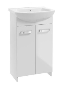 Szafka łazienkowa z umywalką stojąca 85x50 cm biała na nóżkach Mila