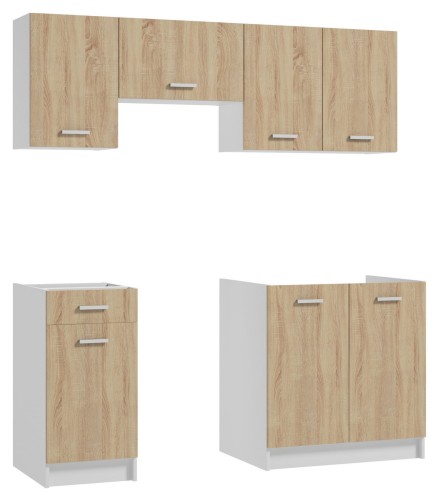 Zestaw mebli kuchennych dąb sonoma 5 elementów 180 cm dąb sonoma