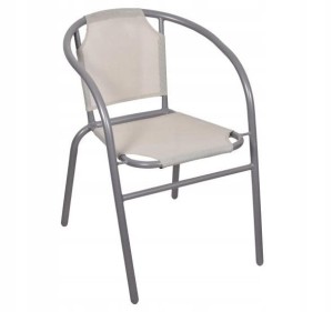 Krzesło ogrodowe szare na taras z oparciem