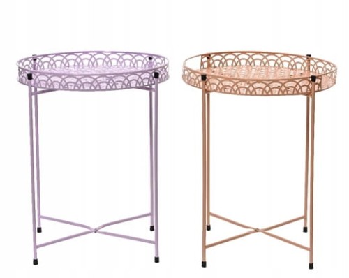 Stolik kawowy okrągły ogrodowy metalowy 48x38 cm