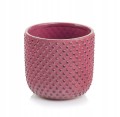 Osłonka ceramiczna na kwiaty ozdobna różowa 14x13 cm